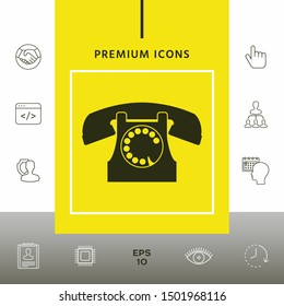 Retro telephone symbol. Graphic elements for your design