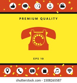 Retro telephone symbol. Graphic elements for your design