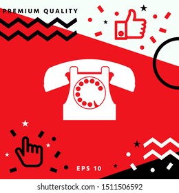 Retro telephone symbol. Graphic elements for your design