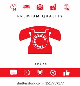 Retro telephone symbol. Graphic elements for your design