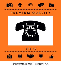 Retro telephone symbol. Graphic elements for your design