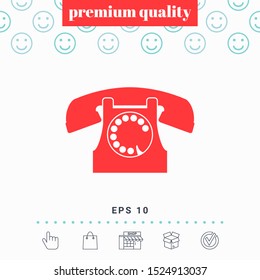 Retro telephone symbol. Graphic elements for your design