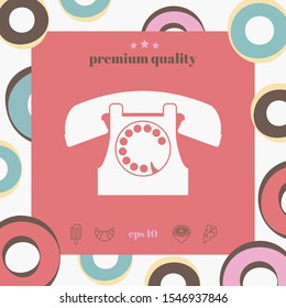 Retro telephone symbol. Graphic elements for your design