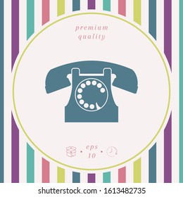 Retro telephone symbol. Graphic elements for your design