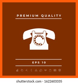 Retro telephone symbol. Graphic elements for your design