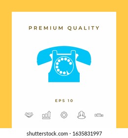 Retro telephone symbol. Graphic elements for your design
