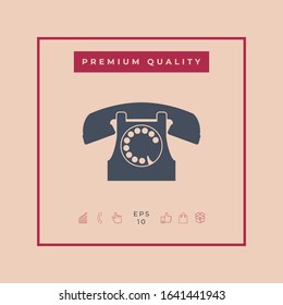 Retro telephone symbol. Graphic elements for your design