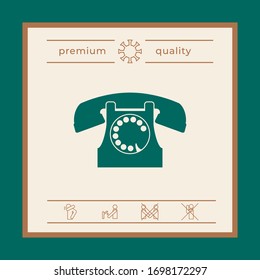 Retro telephone symbol. Graphic elements for your design