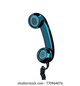 retro telephone tube isolated on white background. Pop art retro vector illustration