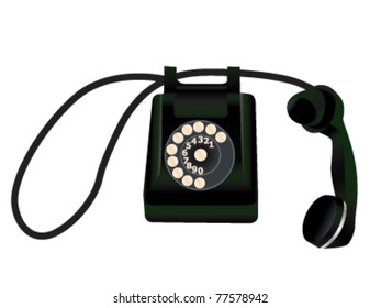 retro telephone vector icon