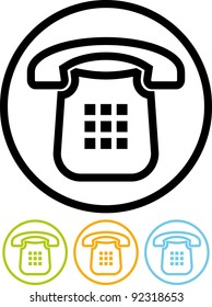 Retro telephone - Vector icon