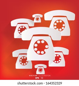 Retro telephone web icon