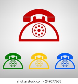Retro telephone web icon