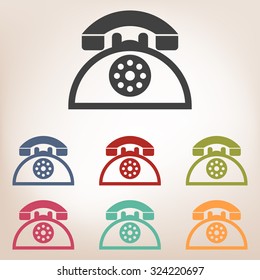 Retro telephone web icon set
