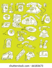 Retro Telephones Set  (vector)