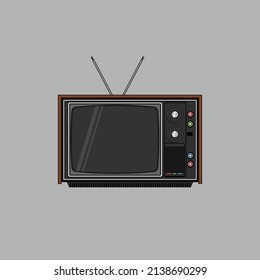 Retro-Fernsehen auf Cartoon-Vektorgrafik	