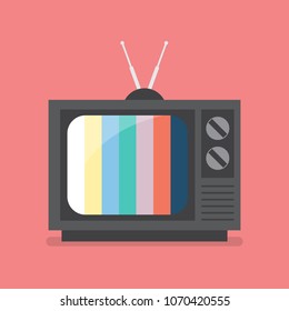 Retro Television with color frame. Vector illustration