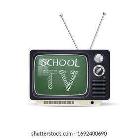 Retro television - distance learning - school tv - education concept