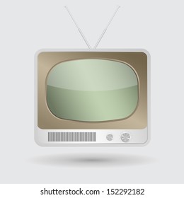 Retro television with empty screen on white background - Vector illustration