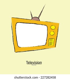 Retro television in hand drawn style.
