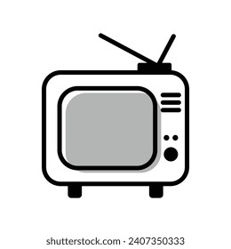 Retro television icon on white background. Television line icon. Eps 10.