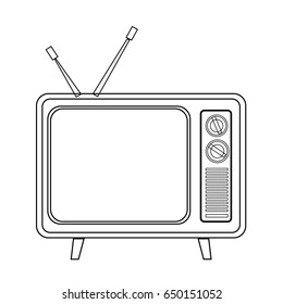 retro television icon, vector of television
