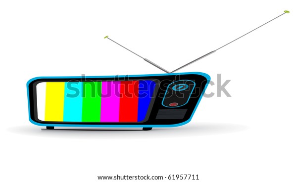 Retro television
icon, vector
illustration.