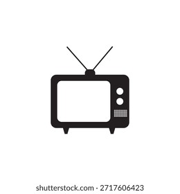 Ilustração de Contorno de Vetor de Ícone de Televisão Retrô. Vetor de ícone de TV para aplicativo móvel e Web. sinal de televisão e símbolo. Ícones de TV sinal e símbolo de televisão. 