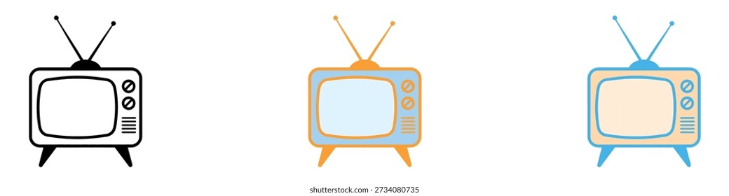 Retro Television icon vector. vintage TV symbol. vector illustration.