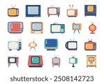 Retro Television Illustration Element Set