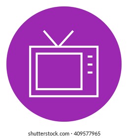 Icono de línea de televisión retro.