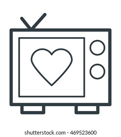 Retro Television Set Colored Vector Icon