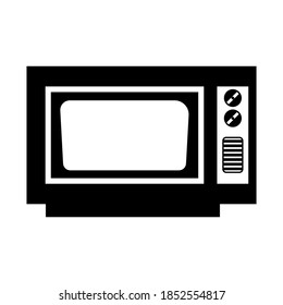 Retro television set. Front view. Vector illustration of realistic volumetric.