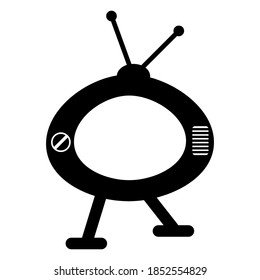 Televisión retro. Vista frontal. Ilustración vectorial de vectores realistas volumétricos.