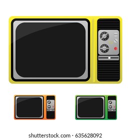 Retro television set  Isolated on white background.Vector illustration