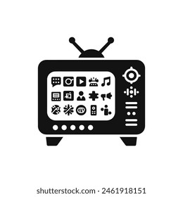 Retro television silhouette vector .