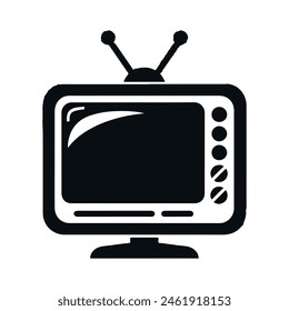 Retro-TV-Silhouette Vektorgrafik .