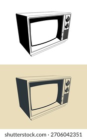 Ilustrações vetoriais estilizadas de televisão retrô