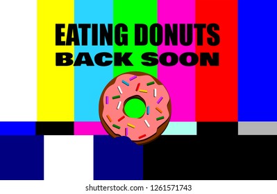 retro television test pattern with donut message
