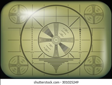 Retro Television Test Pattern Vector Illustration.