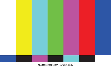 Retro television test screen pattern. TV color bars