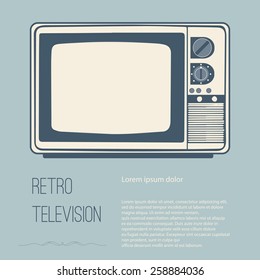 Retro television (tv) with Space for text editing vector design