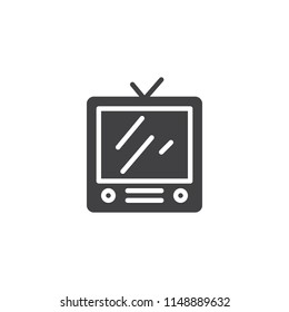 Retro television vector icon. filled flat sign for mobile concept and web design. Old TV simple solid icon. Symbol, logo illustration. Pixel perfect vector graphics
