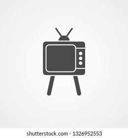 Retro television vector icon sign symbol