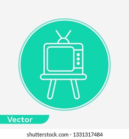 Retro television vector icon sign symbol