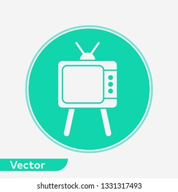 Retro television vector icon sign symbol
