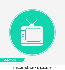 Retro television vector icon sign symbol