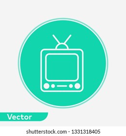 Retro television vector icon sign symbol