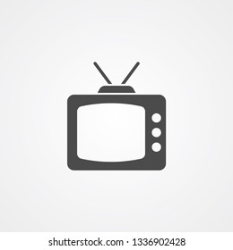 Retro television vector icon sign symbol
