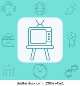 Retro television vector icon sign symbol